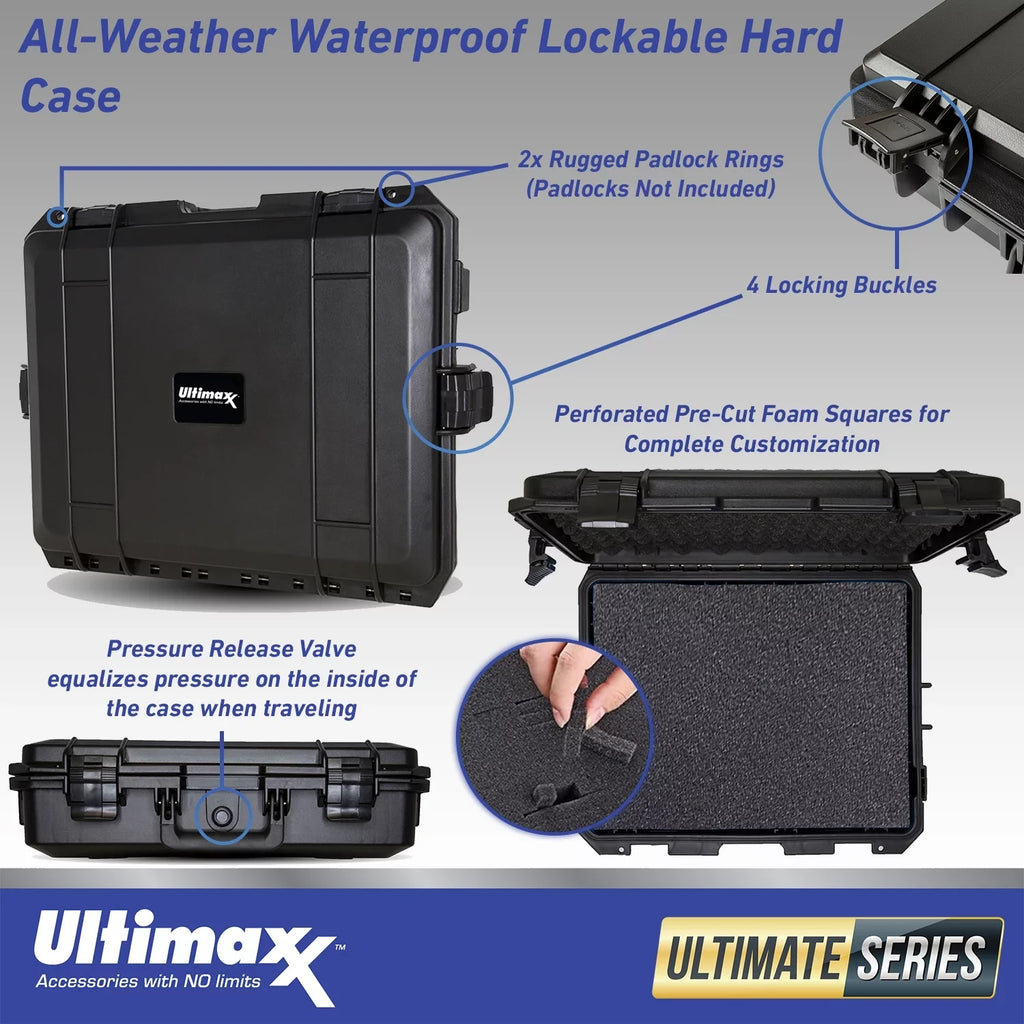 Ultimaxx Deluxe FUJIFILM GFX 50S II Medium Format Mirrorless Camera (Body Only) Bundle - Includes: 128GB Extreme SDXC, 2x Spare Batteries, Waterproof Lockable Hard Case & Much More (25pc Bundle)