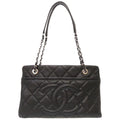 Pre-Owned Chanel Caviar Skin Matelasse Black 17th Series A67294 Silver Chain Tote Bag Cocomark (Good)