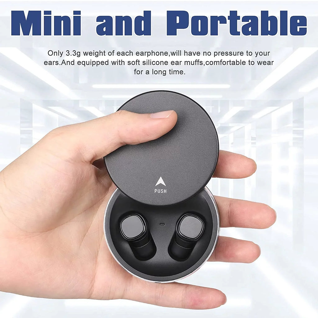 UrbanX X7 Sports True Wireless Earbuds 5.0 IPX5 Waterproof Touch Control Earbuds with Mic Earphones in-Ear Deep Bass Built-in Mic Bluetooth Headphones For Sony Xperia 1 III - Black
