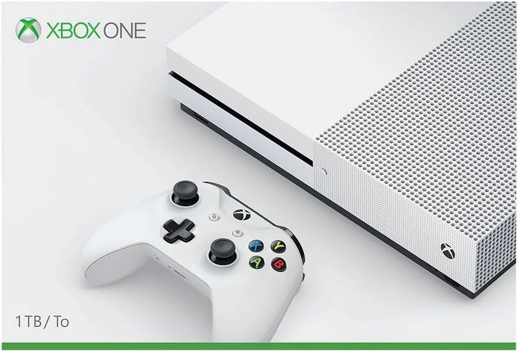 Microsoft Xbox One S White 1TB Gaming Console + 4in1 BOLT AXTION Bundle Like New