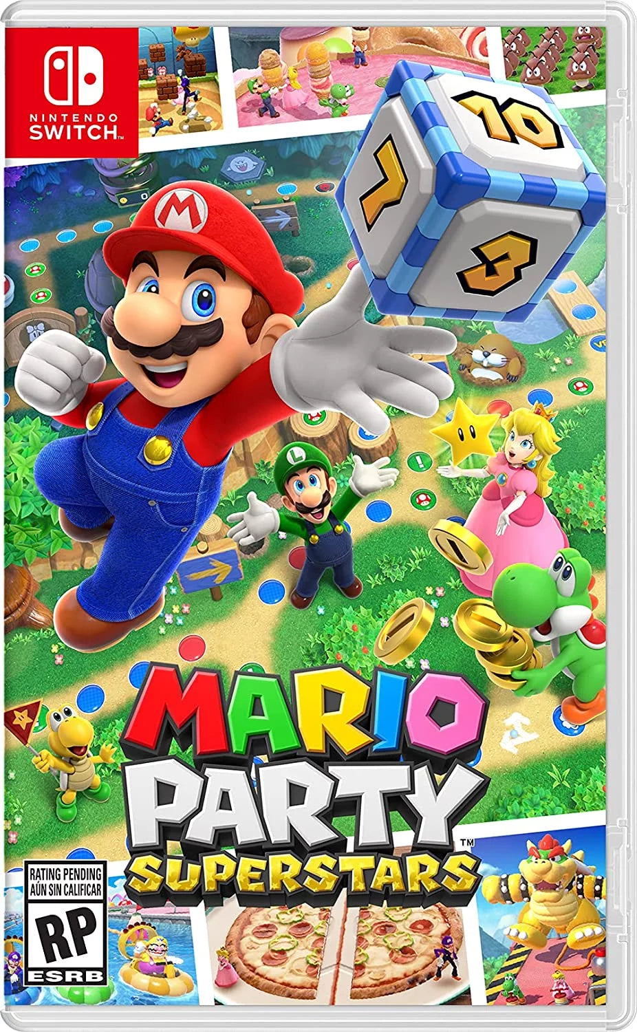 Nintendo Switch OLED Console White with Mario Party Superstars and Screen Cleaning Cloth