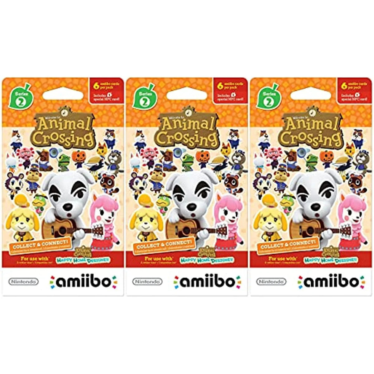 Animal Crossing Amiibo Cards 3 Pack Set Of Series 2 - Nintendo Wii U