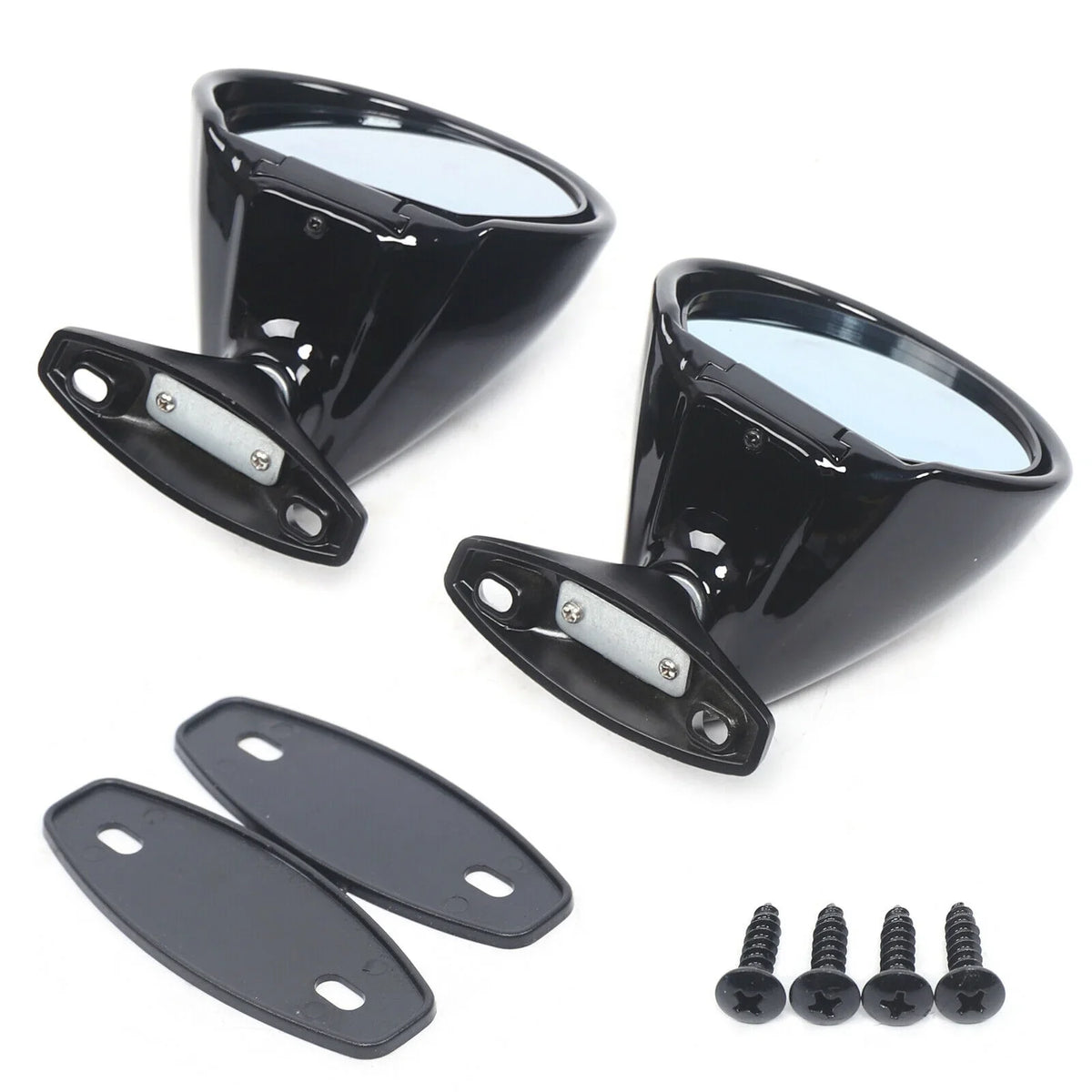 1 Pair Universal Classic Car Door Side Wing Mirror & Gasket Rear View Plane Mirror